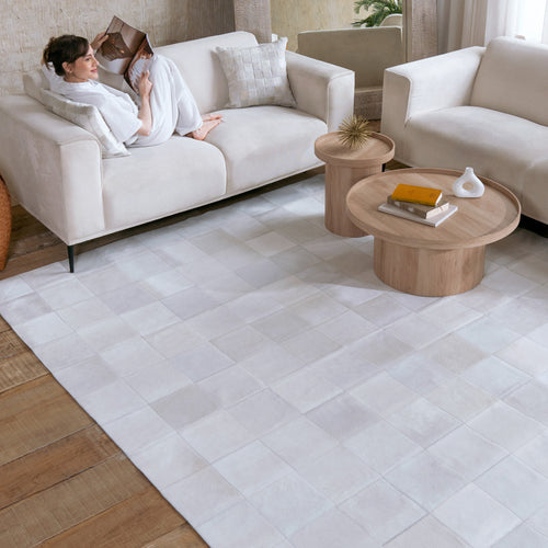 Rhodes White Cowhide Rug