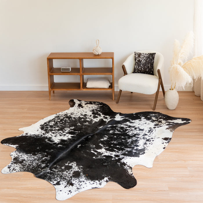 Black Salt and Pepper Cowhide Rug