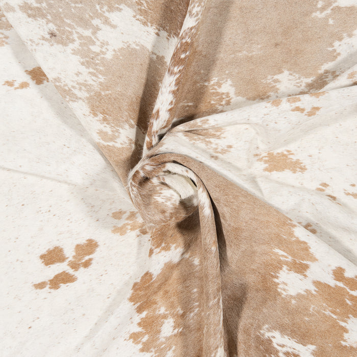 Brazilian Palomino and White Cowhide Rug Size 7'0" L x 6'10" W 2095