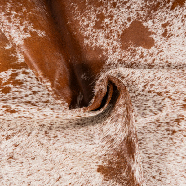 Brazilian Salt and Pepper Brown Cowhide Rug Size 7'5" L x 6'10" W 7282