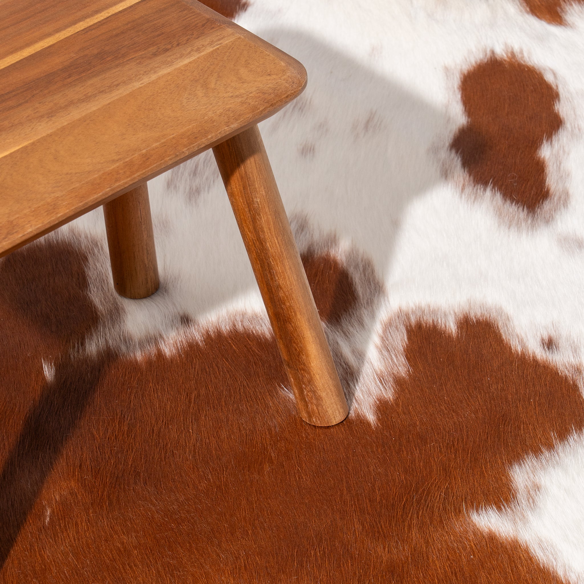 Brown And White Cowhide Rug , Natural Suede Leather | eCowhides