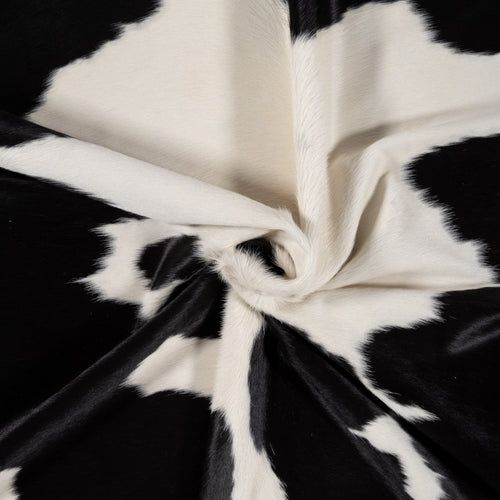 Brazilian Black and White Cowhide Rug Size 7'5" L x 7'3" W 8281