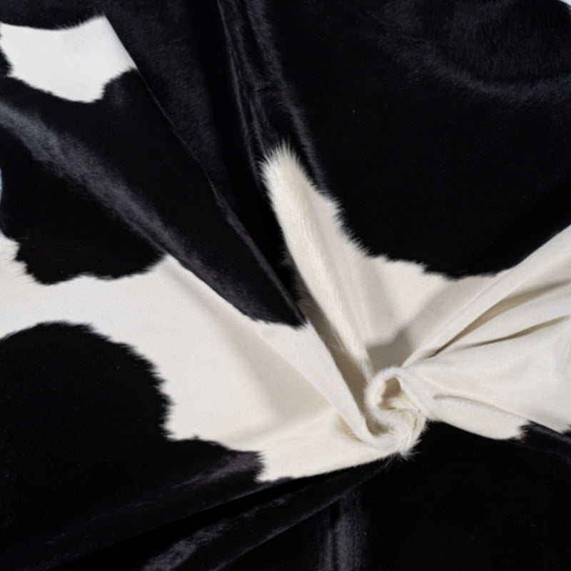 Brazilian Black and White Cowhide Rug Size 7'7" L x 7'0" W 8284