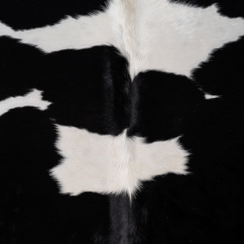 Brazilian Black and White Cowhide Rug Size 7'7" L x 6'8" W 8285