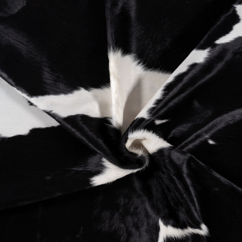 Brazilian Black and White Cowhide Rug Size 7'7" L x 6'8" W 8285