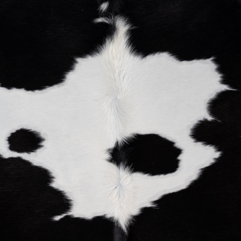 Brazilian Black and White Cowhide Rug Size 7'2" L x 7'2" W 8289