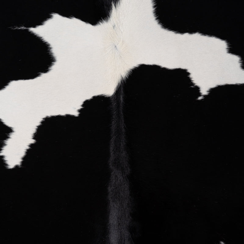 Brazilian Black and White Cowhide Rug Size 7'8" L x 6'7" W 8293