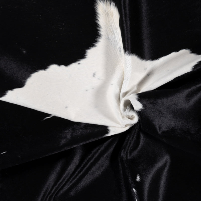 Brazilian Black and White Cowhide Rug Size 6'5" L x 6'4" W 8298