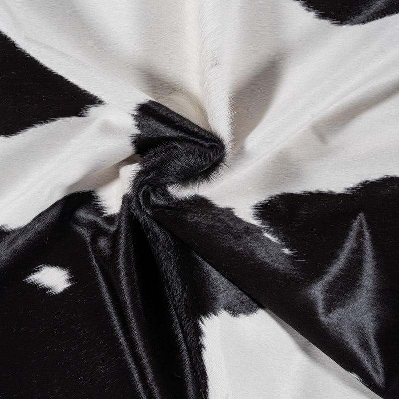 Brazilian Black and White Cowhide Rug Size 8'3" L x 7'6" W 8300