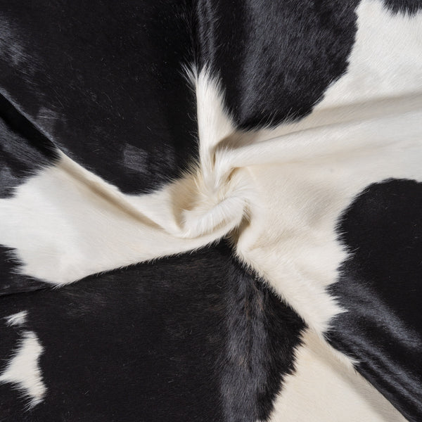 Brazilian Black and White Cowhide Rug Size 7'9" L x 6'10" W 8303