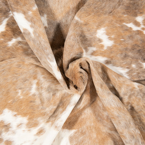 Brazilian Palomino and White Cowhide Rug Size 6'10" L x 6'1" W 2347