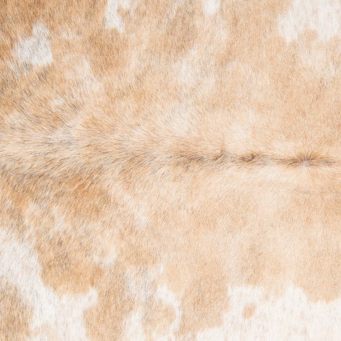 Brazilian Palomino and White Cowhide Rug Size 6'9" L x 5'6" W 2348