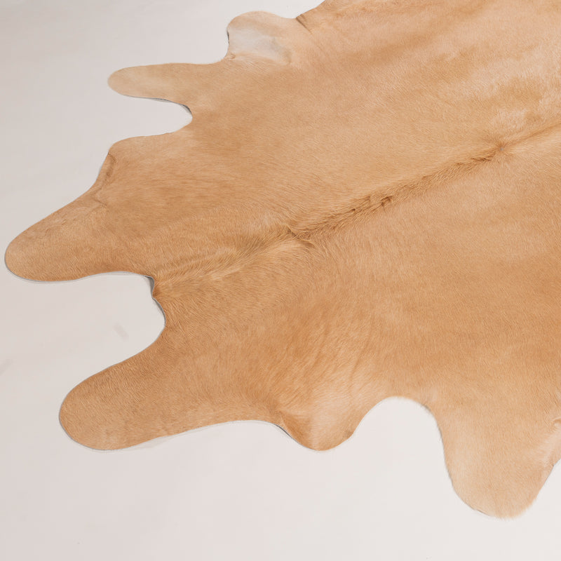 Brazilian Beige Cowhide Rug Size 7.4" L x 6'8" W 7423