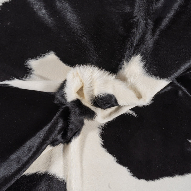 Brazilian Black and White Cowhide Rug Size 7'8" L x 6'10" W 8307