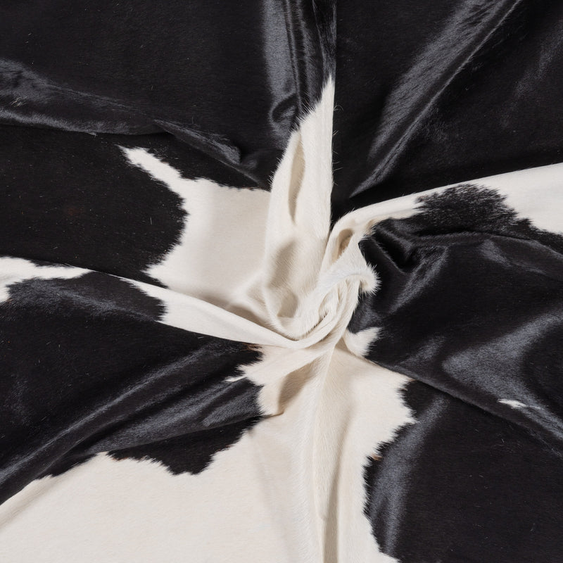 Brazilian Black and White Cowhide Rug Size 6'7" L x 6'3" W 8309