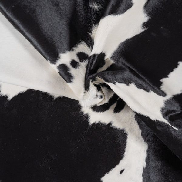 Brazilian Black and White Cowhide Rug Size 7'9" L x 7'4" W 8311