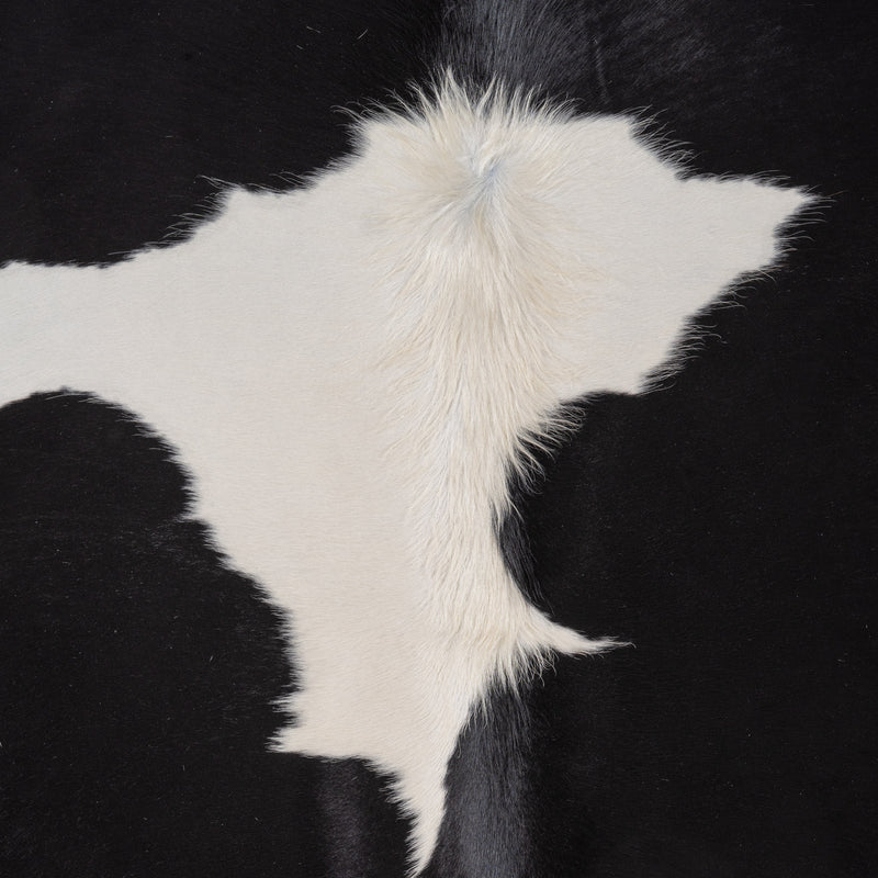 Brazilian Black and White Cowhide Rug Size 7'1" L x 6'7" W 8314