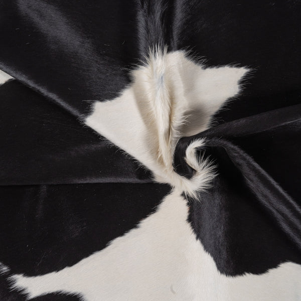 Brazilian Black and White Cowhide Rug Size 7'1" L x 6'7" W 8314