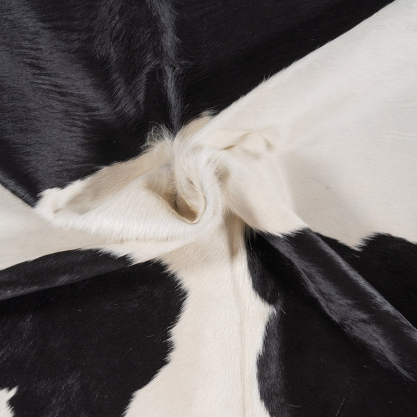 Brazilian Black and White Cowhide Rug Size 7'3" L x 7'0" W 8315