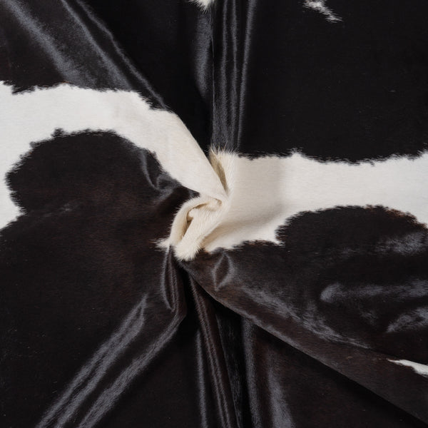 Brazilian Black and White Cowhide Rug Size 7'5" L x 6'7" W 8319