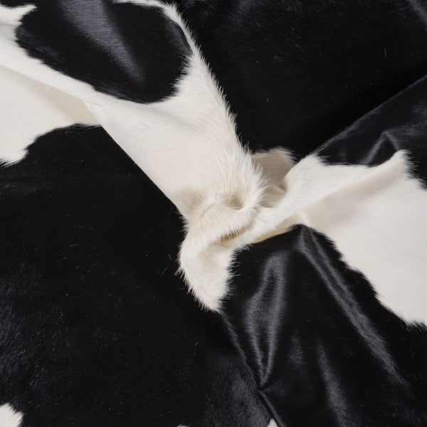 Brazilian Black and White Cowhide Rug Size 7'4" L x 7'0" W 8320