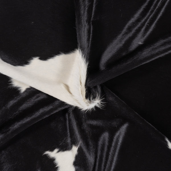 Brazilian Black and White Cowhide Rug Size 7'9" L x 7'0" W 8321