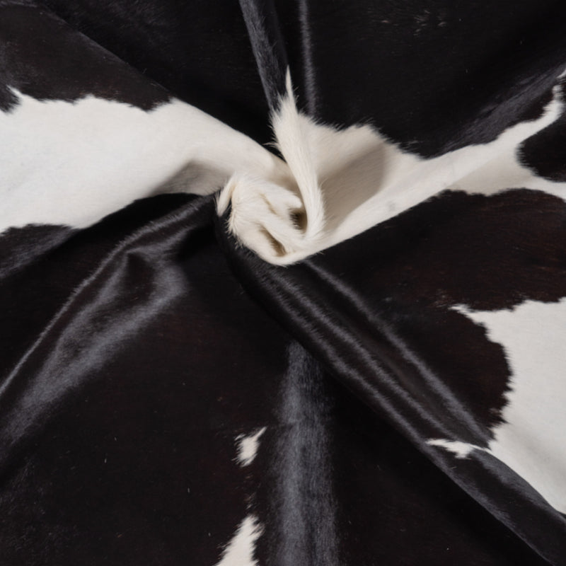 Brazilian Black and White Cowhide Rug Size 7'5" L x 6'7" W 8324