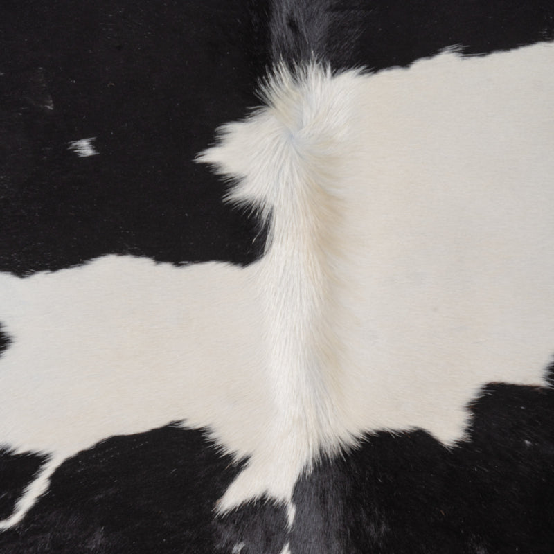 Brazilian Black and White Cowhide Rug Size 7'8" L x 7'0" W 8326