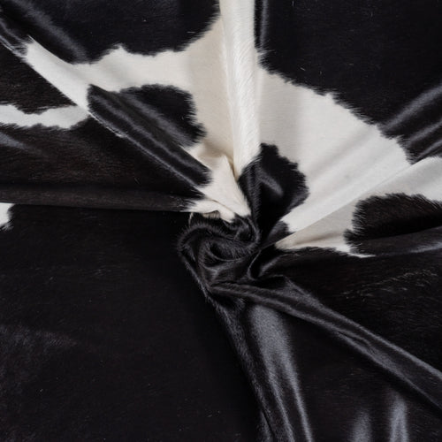 Brazilian Black and White Cowhide Rug Size 7'7" L x 7'4" W 8331