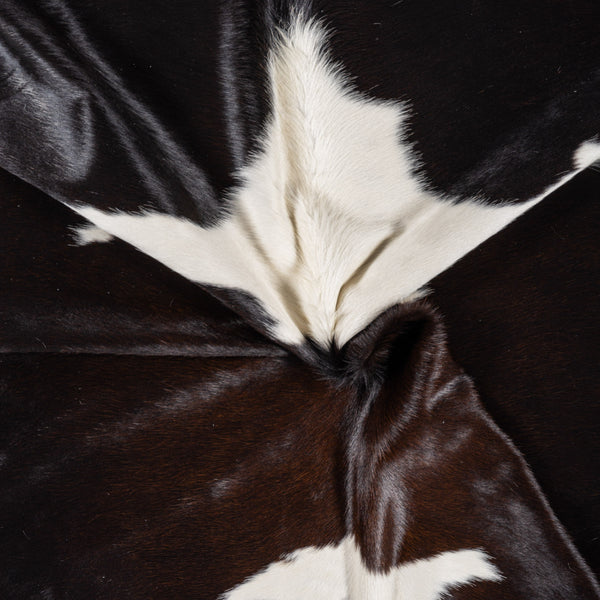 Brazilian Black and White Cowhide Rug Size 7'8" L x 7'1" W 8333