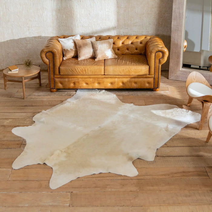 Champagne Brazilian Cowhide Rug, Natural Suede Leather | eCowhides