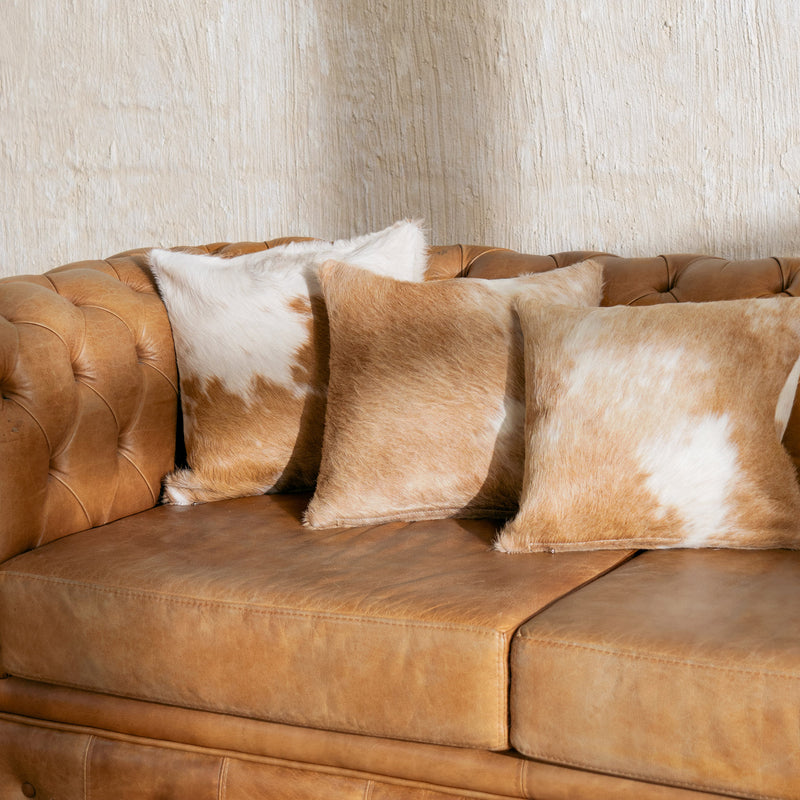 Palomino and White Cowhide Pillow