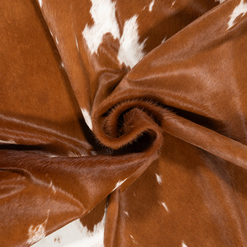 Brazilian Brown and White Cowhide Rug Size 6'7" L x 6'6" W 2677