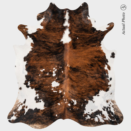 Tricolor Cowhide Rug Size 6'5" L x 5'11" W 8598