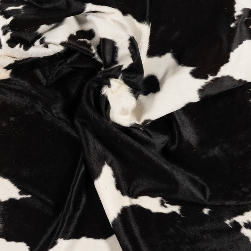 Brazilian Black And White Cowhide Rug Size 7'11" L x 7' W 8701