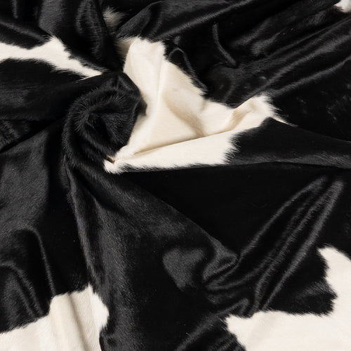 Brazilian Black And White Cowhide Rug Size 8'3" L x 7'3" W 8704