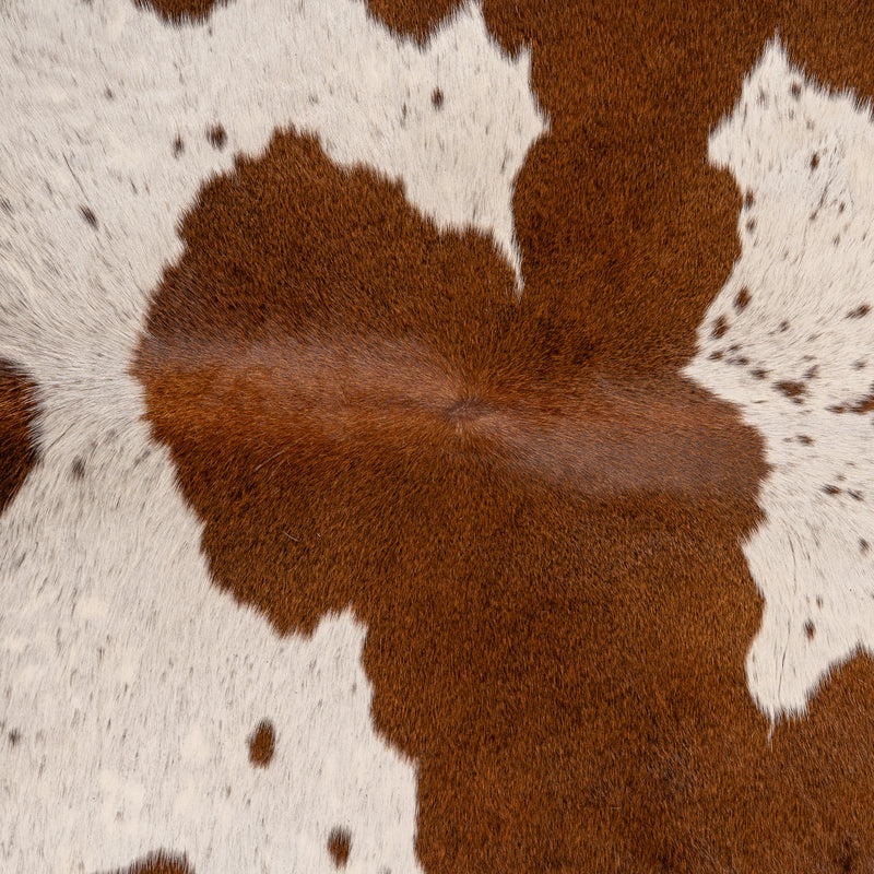 Brazilian Chocolate and White Cowhide Rug Size 6'5" L x 6'3" W 7675