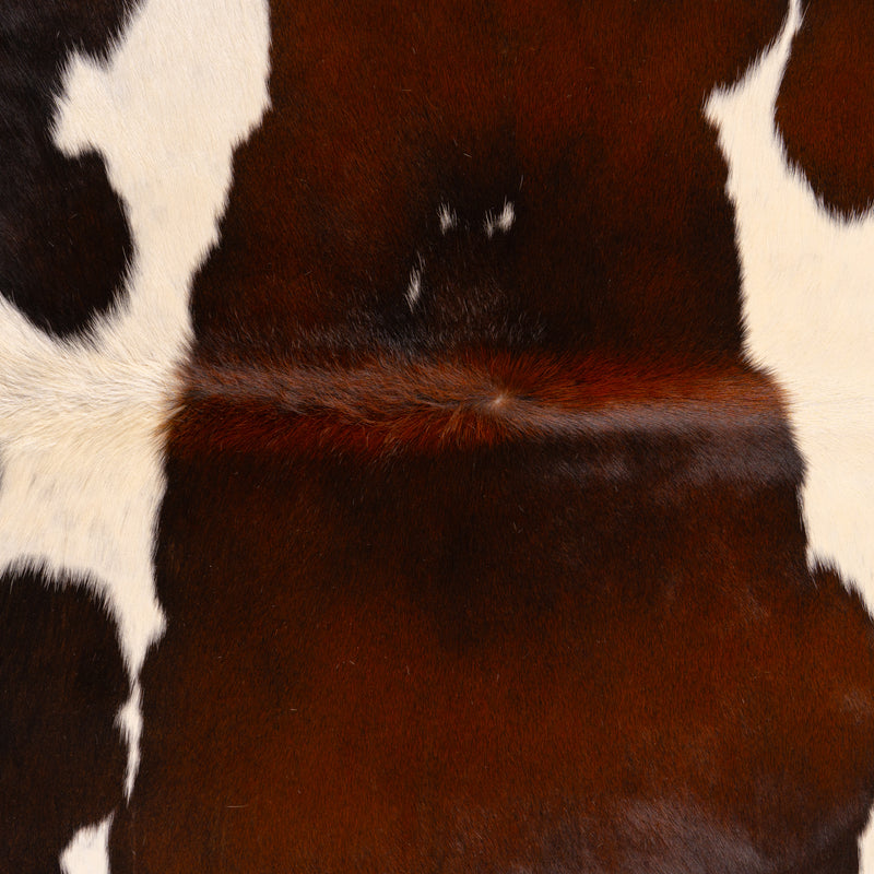 Brazilian Chocolate and White Cowhide Rug Size 6'10" L x 6'4" W 7676