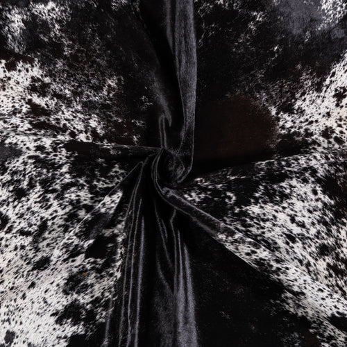 Brazilian Black Salt and Pepper Cowhide Rug Size 7'10" L x 6'5" W 3202