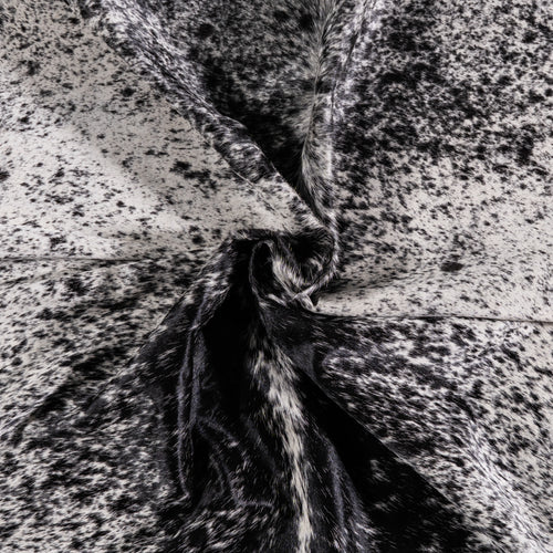 Brazilian Black Salt and Pepper Cowhide Rug Size 8'1" L x 6'10" W 3209