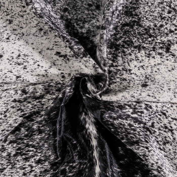 Brazilian Black Salt and Pepper Cowhide Rug Size 8'1" L x 6'10" W 3209