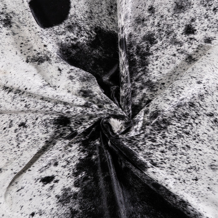 Brazilian Black Salt and Pepper Cowhide Rug Size 8'1" L x 7'2" W 3213