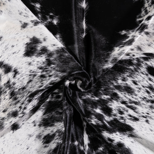 Brazilian Black Salt and Pepper Cowhide Rug Size 7'11" L x 7'6" W 3214