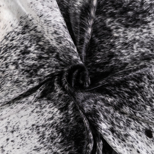 Brazilian Black Salt and Pepper Cowhide Rug Size 7'8" L x 7'4" W 3216