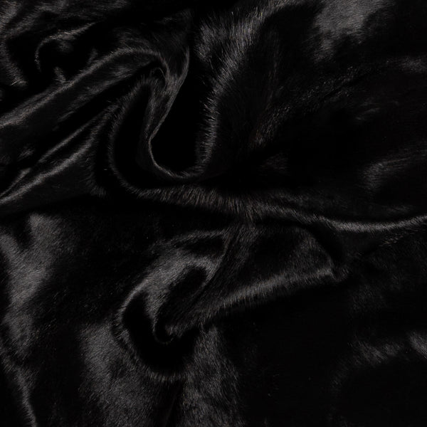 Brazilian Solid Black Cowhide Rug Size 6'9" L x 6'9" W 8807