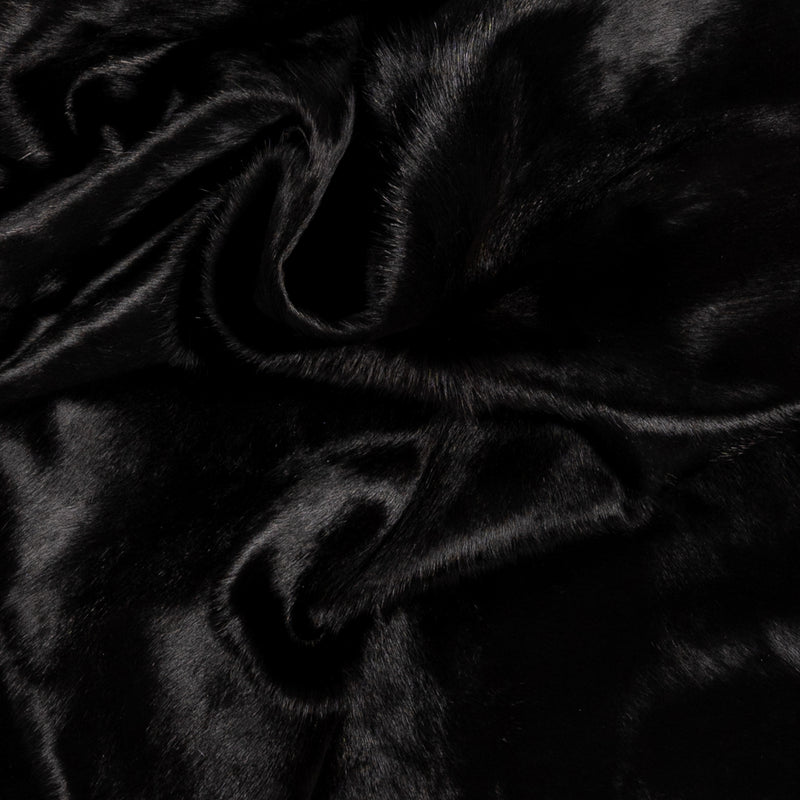 Brazilian Solid Black Cowhide Rug Size 6'9" L x 6'9" W 8807