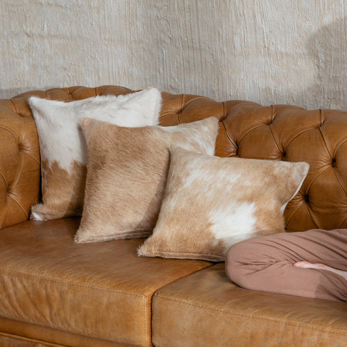 Palomino and White Cowhide Pillow