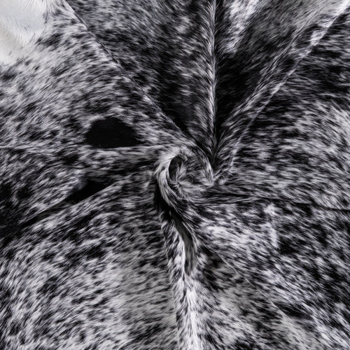 Brazilian Black Salt and Pepper Cowhide Rug Size 7'2" L x 6'6" W 3281