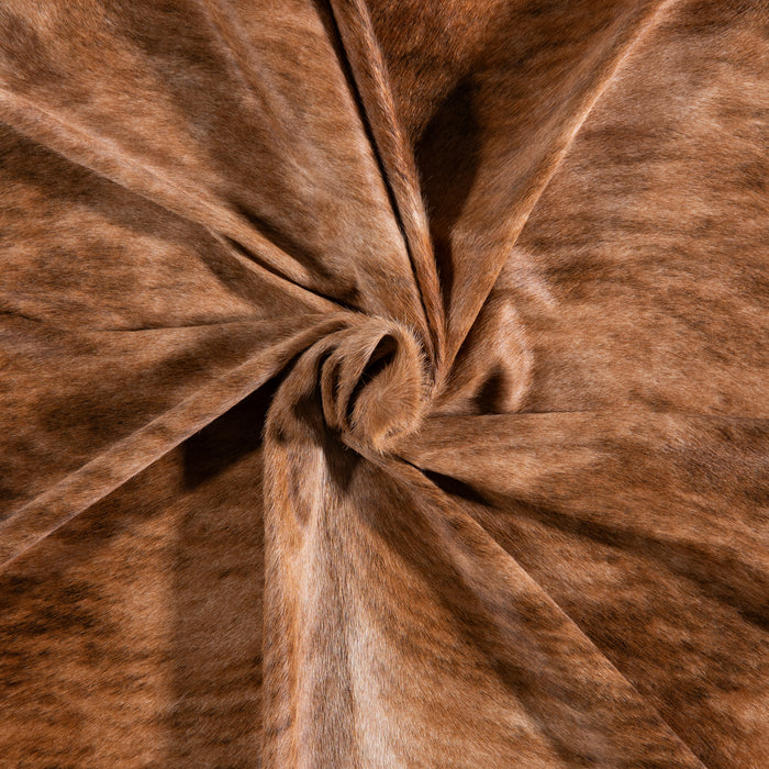 Brazilian Brindle White Belly Cowhide Rug Size 6'11" L x 7'3" W 3342