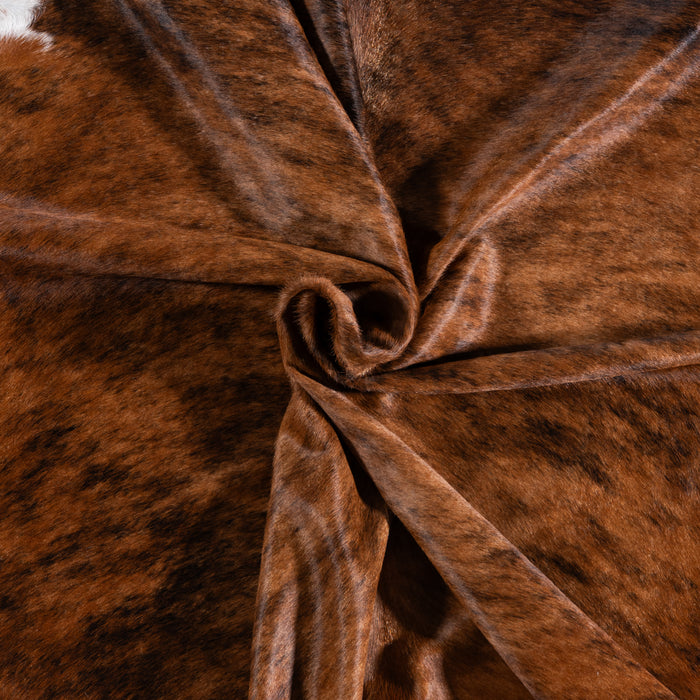 Brazilian Brindle White Belly Cowhide Rug Size 7'3" L x 6'9" W 3345